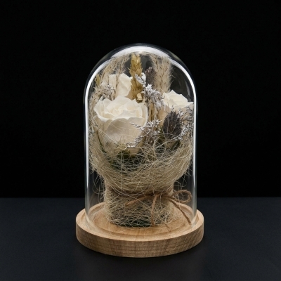 Композиции из мыльной розы в колбе