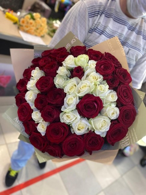 Букет на юбилей 101 роза (50см)