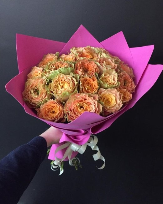 Роза Кантри спирит Луиза. Букет из 21 розы. Высота 50 см