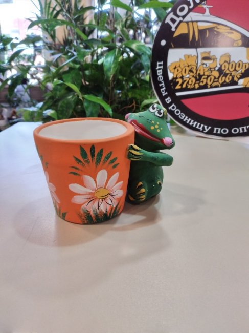 Вазоны. Вазон «Лягушка» 11 см, микс