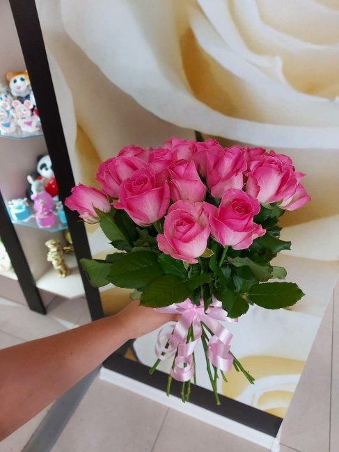 Роза Кэнди аваланж. Букет из 25 роз. Высота 40 см