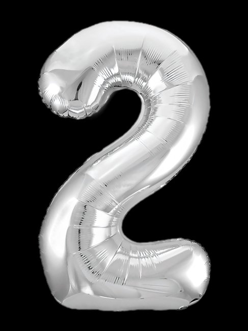 Шар фольгированная цифра 2