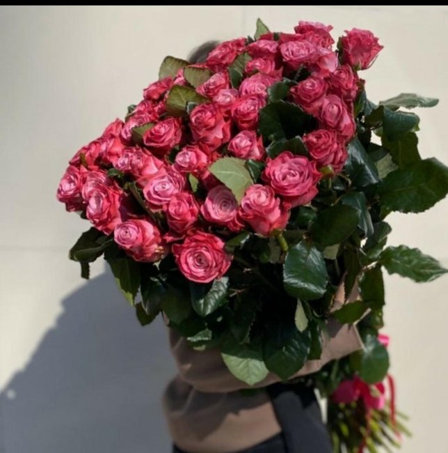 Роза Адмирал. Букет из 75 роз. Высота 60 см