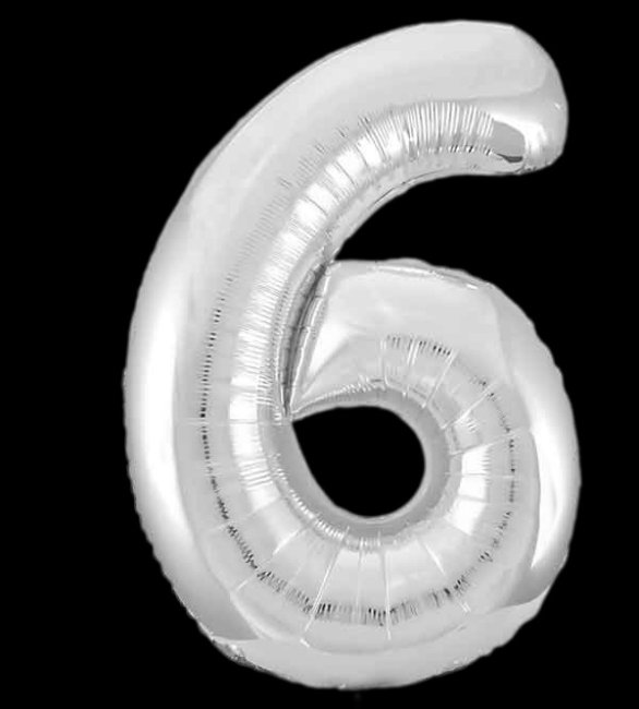 Шар фольгированная цифра 6