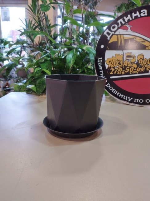 Вазоны. Вазон «Призма» 1 л, графитовый