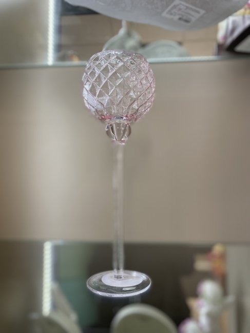 Подсвечники. Подсвечник «Lyne» Floox 9х9х28 розовый стекло