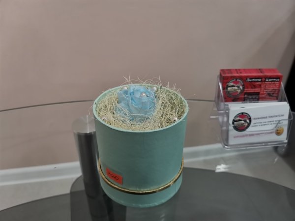 Роза голубая в коробке
